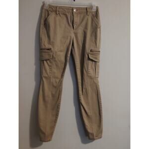 INC International Concepts Beige Cotton Blend Cargo Skinny Pants Size 2 Women's